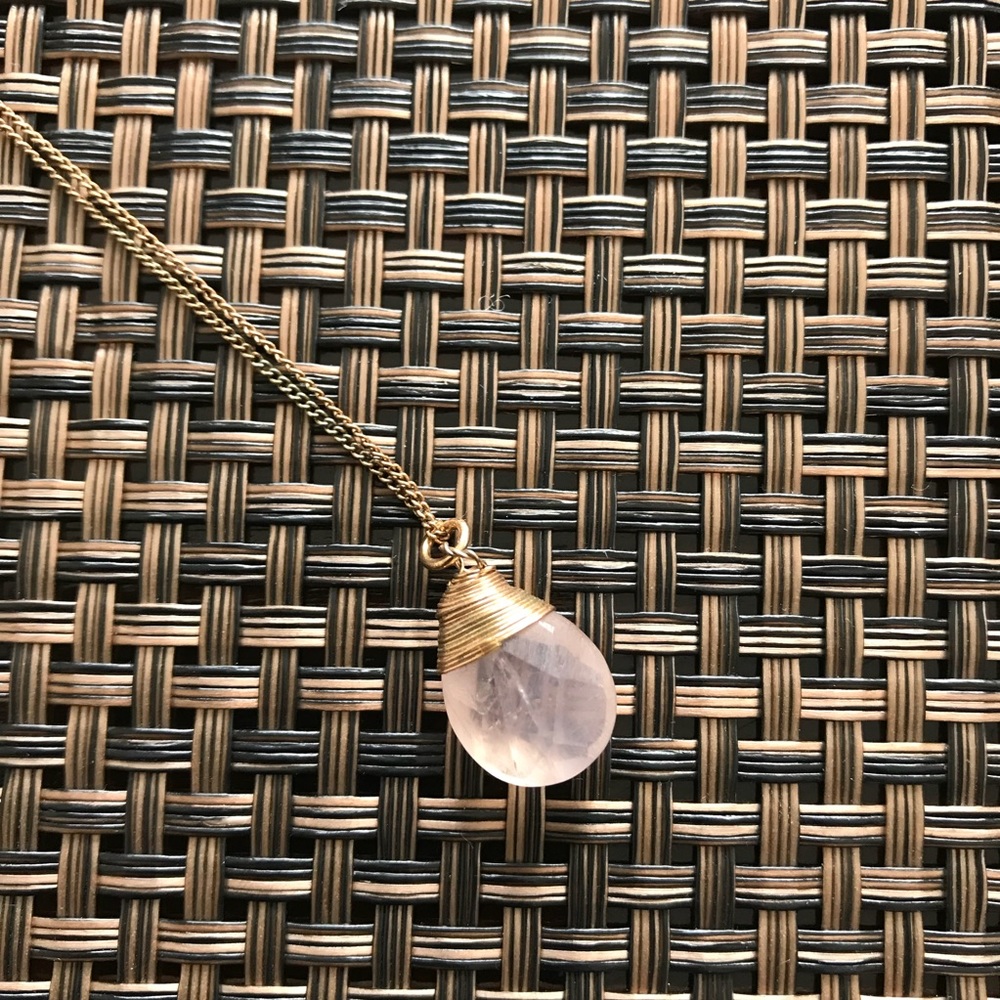 Dainty light pink stone necklace